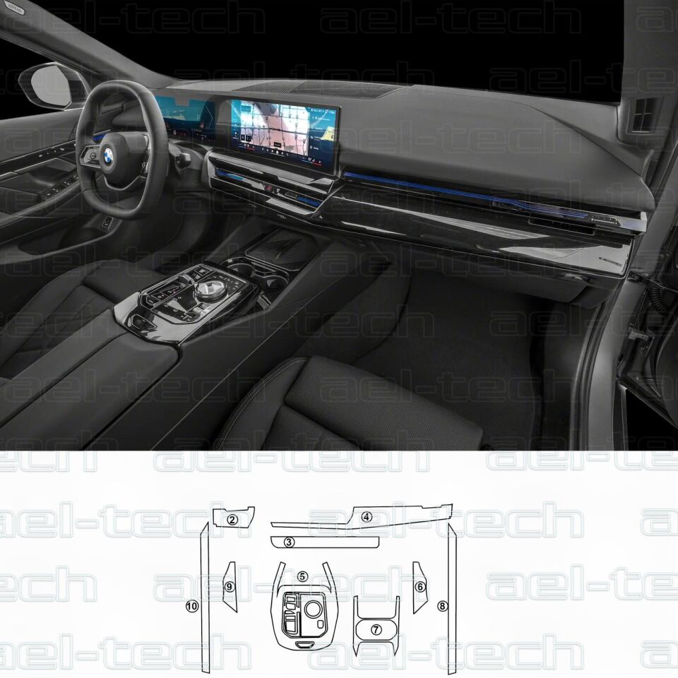Bmw 5 Seri Uyumlu Piano Black Tpu Koruyucu 9 lu set