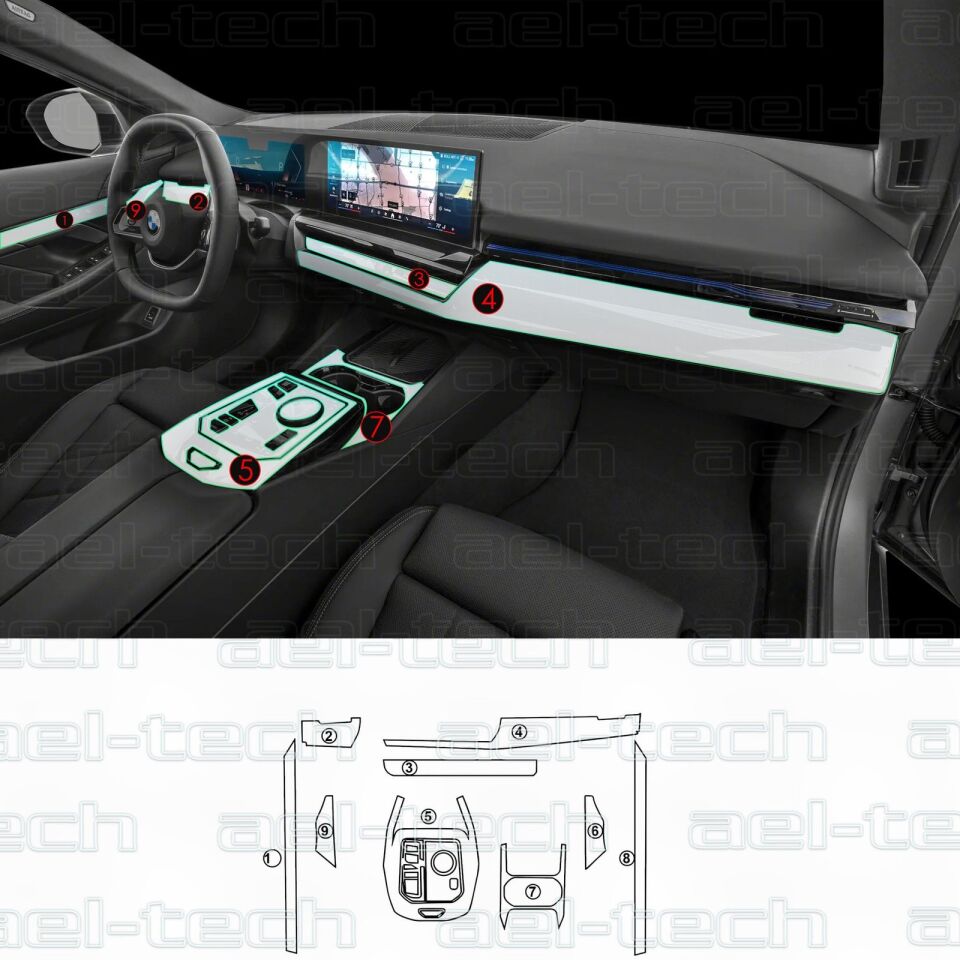 Bmw 5 Seri Uyumlu Piano Black Tpu Koruyucu 9 lu set