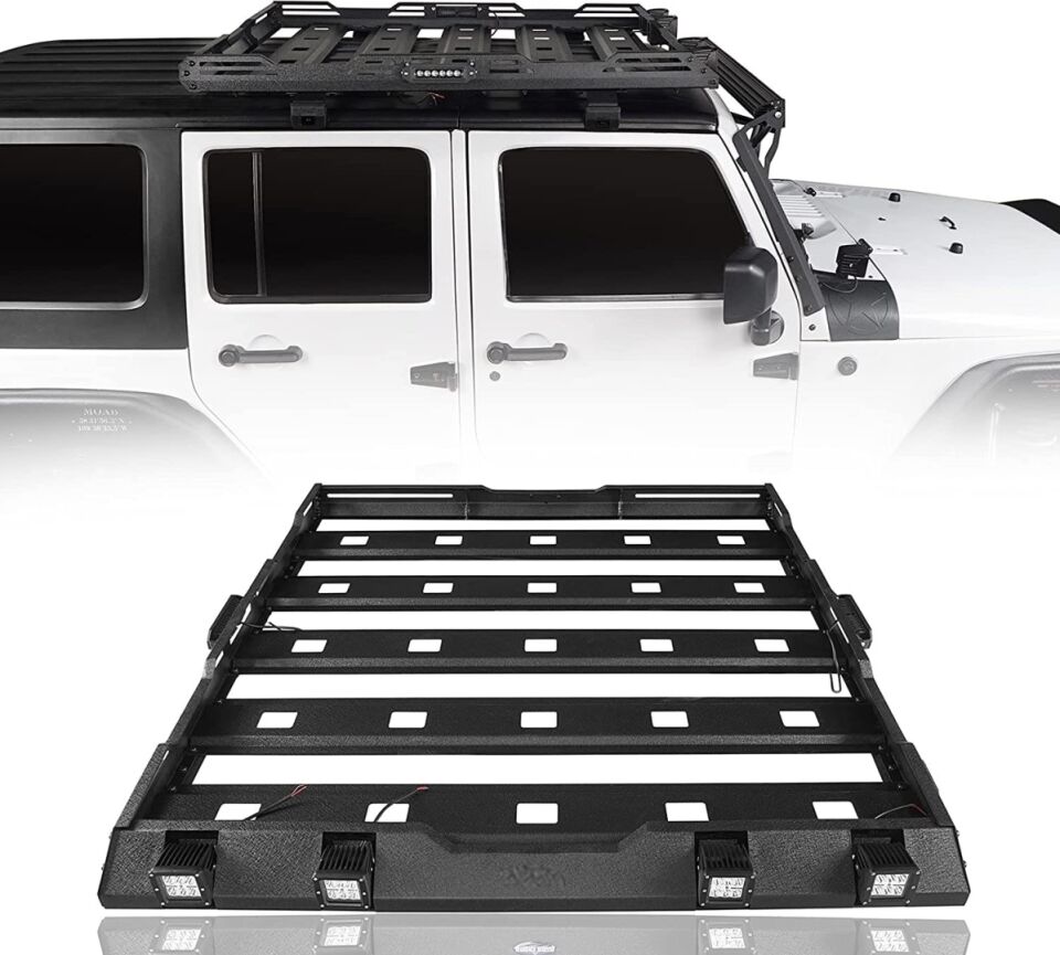 WRANGLER JK 2007-2017 IÇIN UYUMLU TAVAN SEPETI ve CAM CERCEVESI (LEDLI)