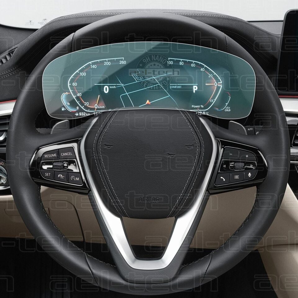 BMW 5 Serisi Makyajlı Kasa Lci 2022 Uyumlu 12.3 İnç Kamerasız Dijital Gösterge Uyumlu 9H Nano Ekran Koruyucu