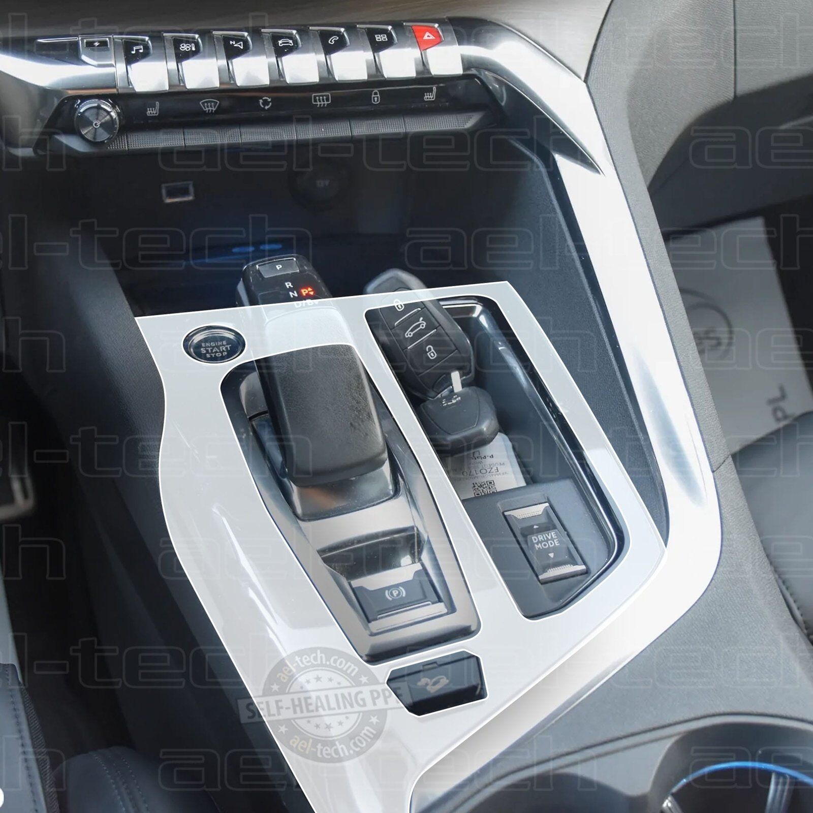 Peugeot 3008 Allure Piano Black Joystick Vites Orta Konsol Uyumlu Nano Koruyucu