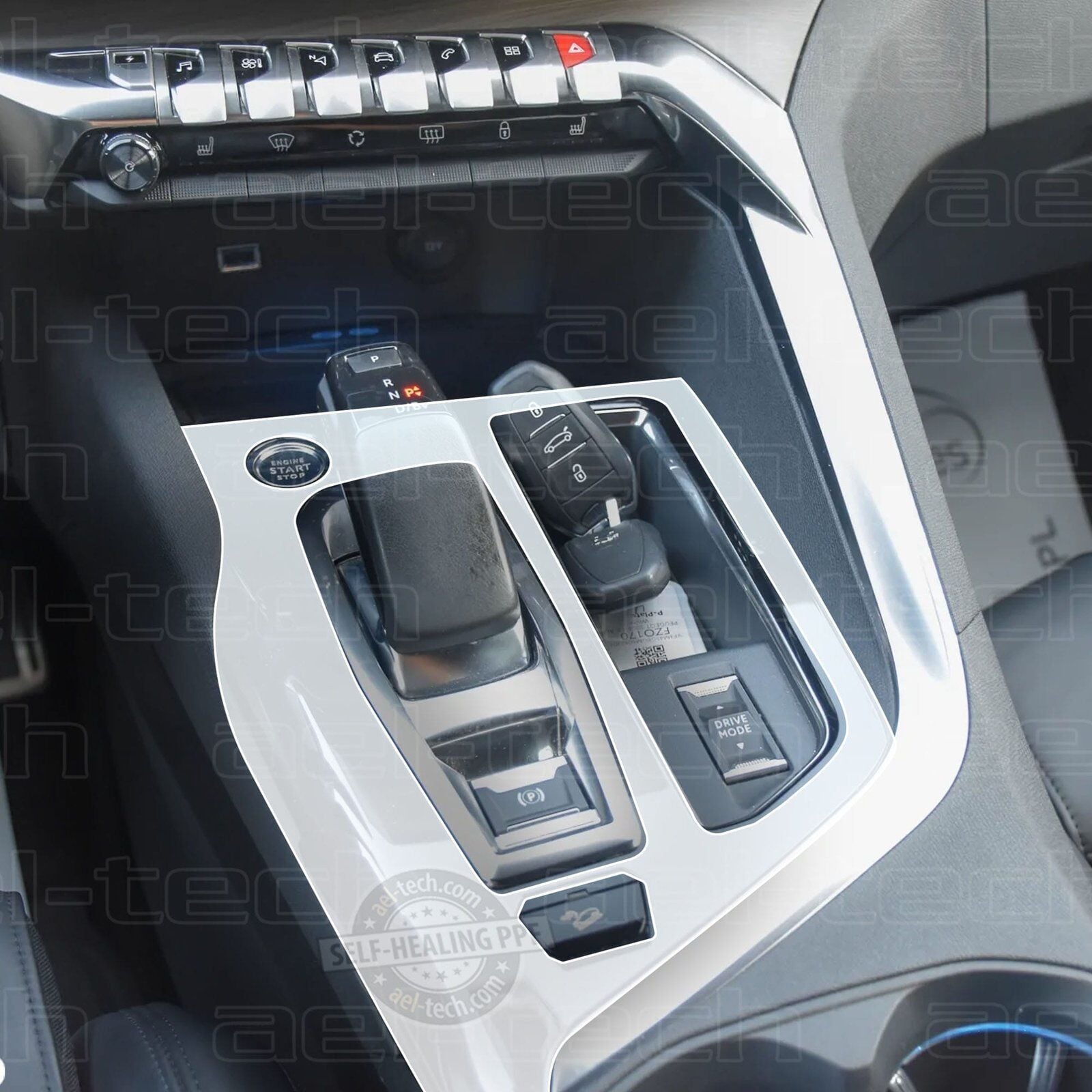 Peugeot 3008 Allure Piano Black Joystick Vites Orta Konsol Uyumlu Nano Koruyucu