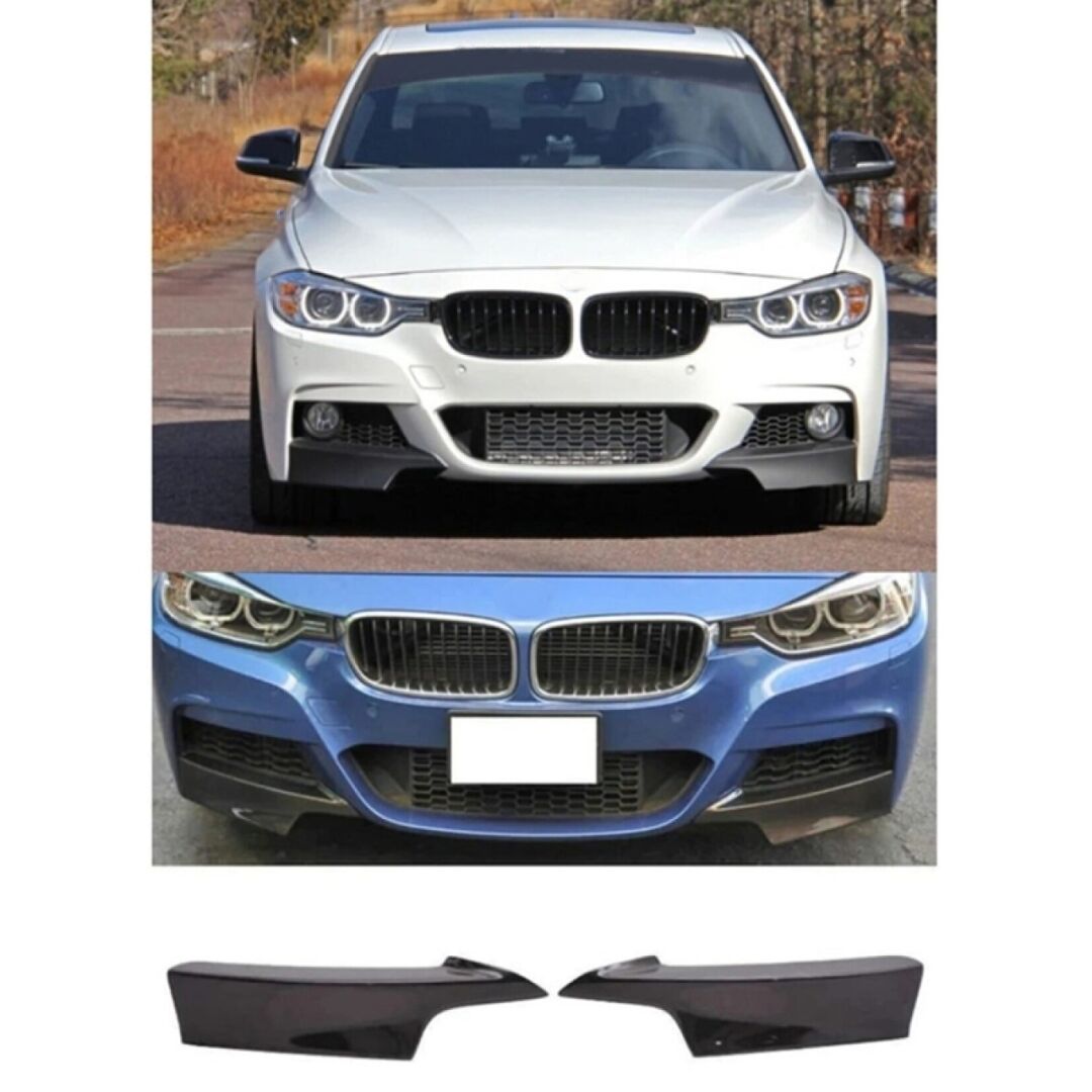 3 SERISI F30 2012-2018 IÇIN UYUMLU ÖN TAMPON FLAP TAKIMI - PIANO BLACK