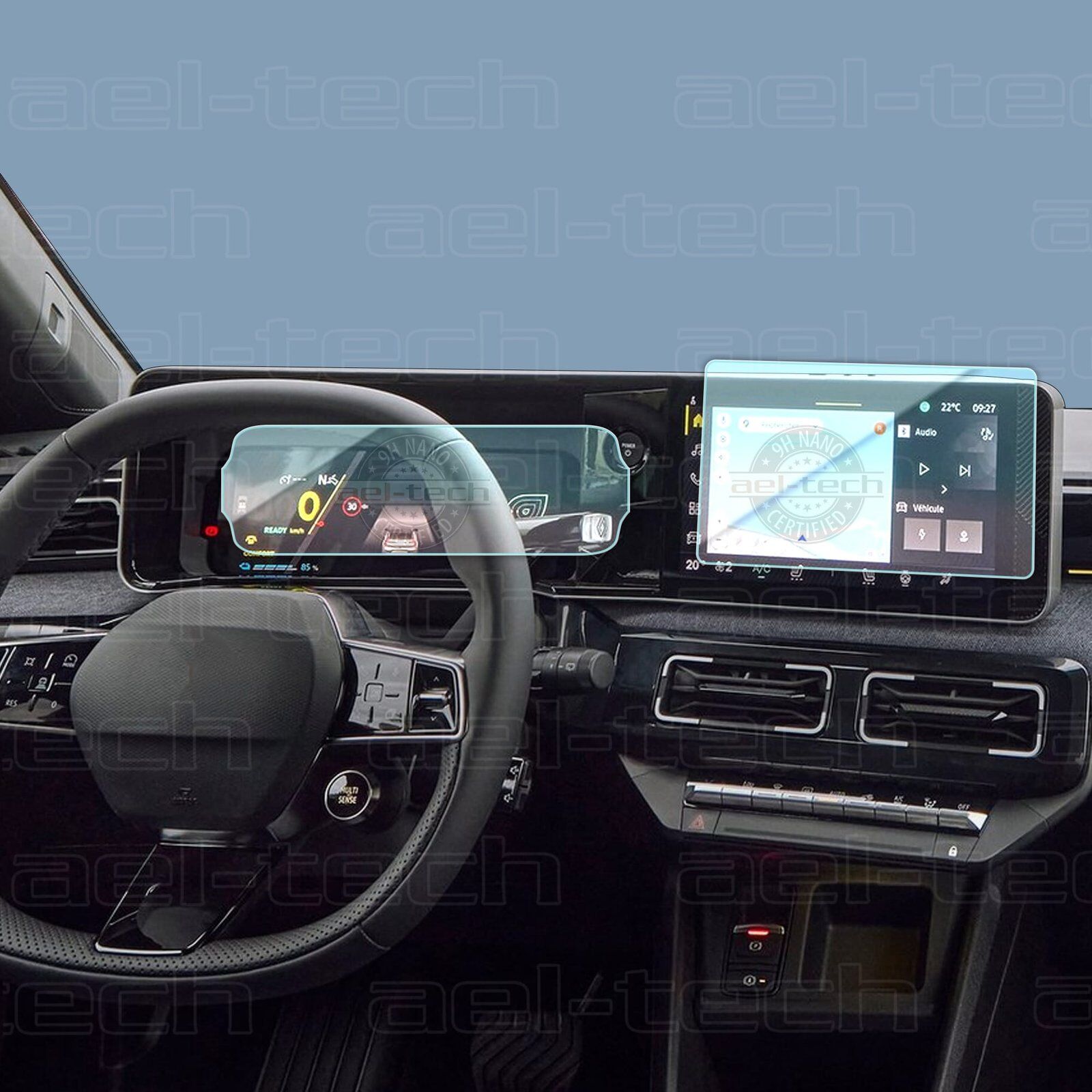 Renault 5 Elektrik Dijital Gösterge ve Navigasyon Uyumlu Nano Ekran Koruyucu 2 li Set 2025