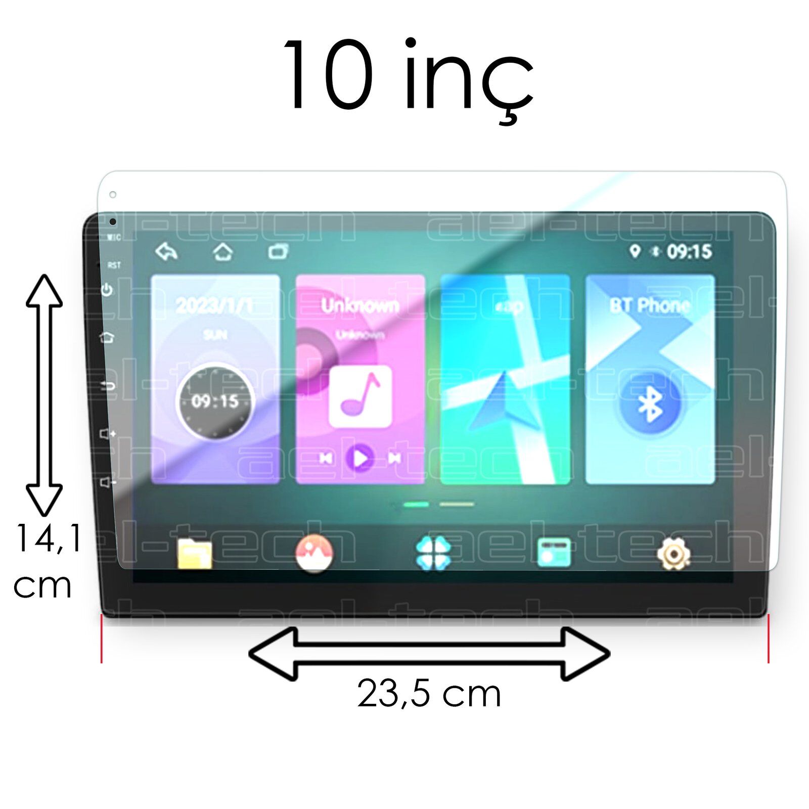 10 inç Universal Uyumlu 9H Nano Ekran Koruyucu