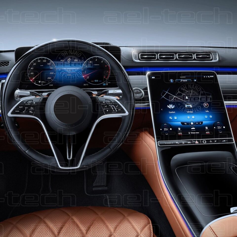Mercedes S Seri Navigasyon ve Dijital gösterge uyumlu Nano Ekran Koruyucu 2li Set 2020-2025