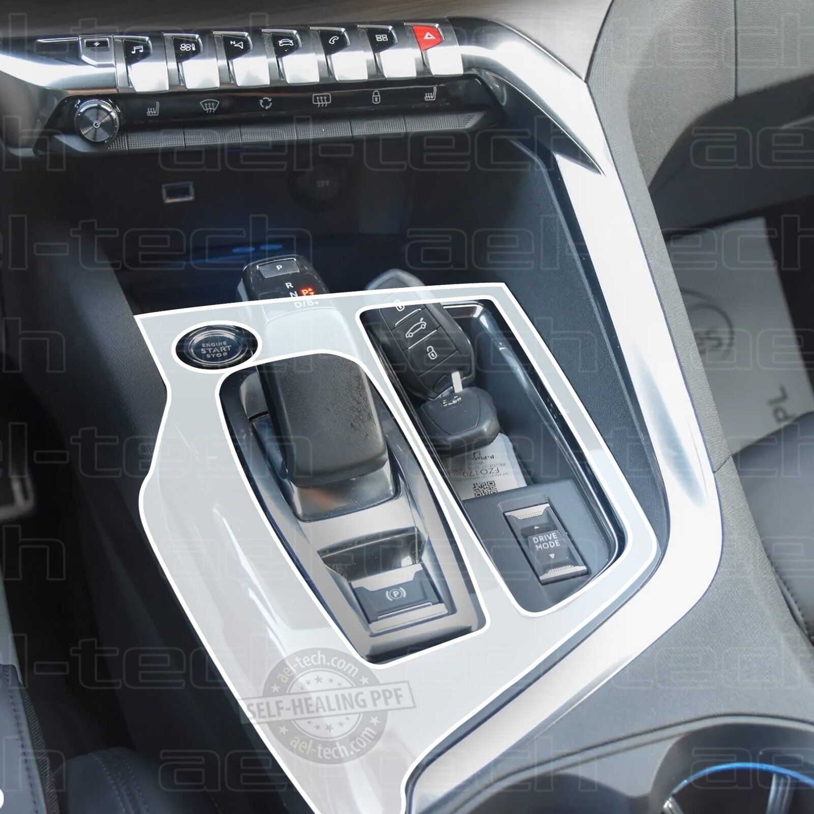 Peugeot 3008 Gt Piano Black Joystick Vites Orta Konsol Uyumlu Tpu Koruyucu