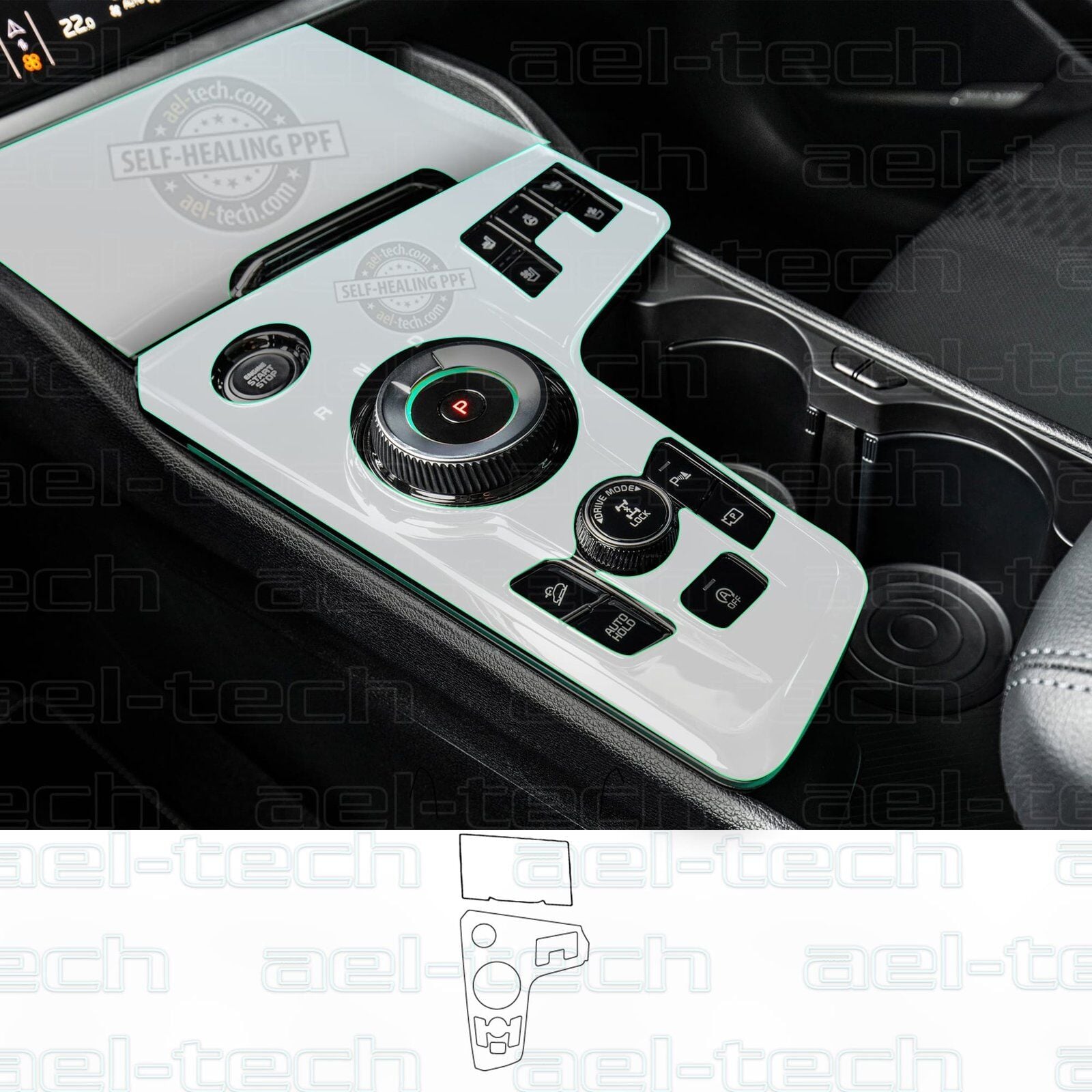 Kia Sportage Prestige Uyumlu Vites Etrafı Piano Black TPU Koruyucu 2 li set