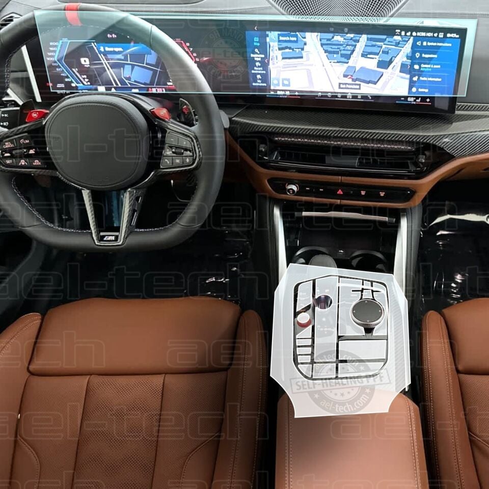 Bmw M3 Compitetion Uyumlu Navigasyon,Dijital Gösterge ve Vites Etrafı Nano ve Piano Black 9H Tpu Koruyucu 2 li set