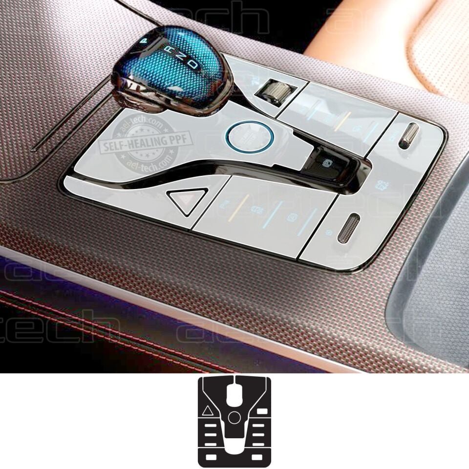 BYD Han Uyumlu Vites Etrafı Piano Black TPU koruyucu 6 lı Set