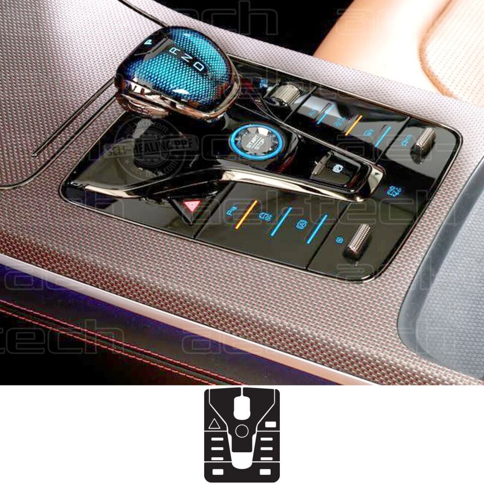 BYD Han Uyumlu Vites Etrafı Piano Black TPU koruyucu 6 lı Set