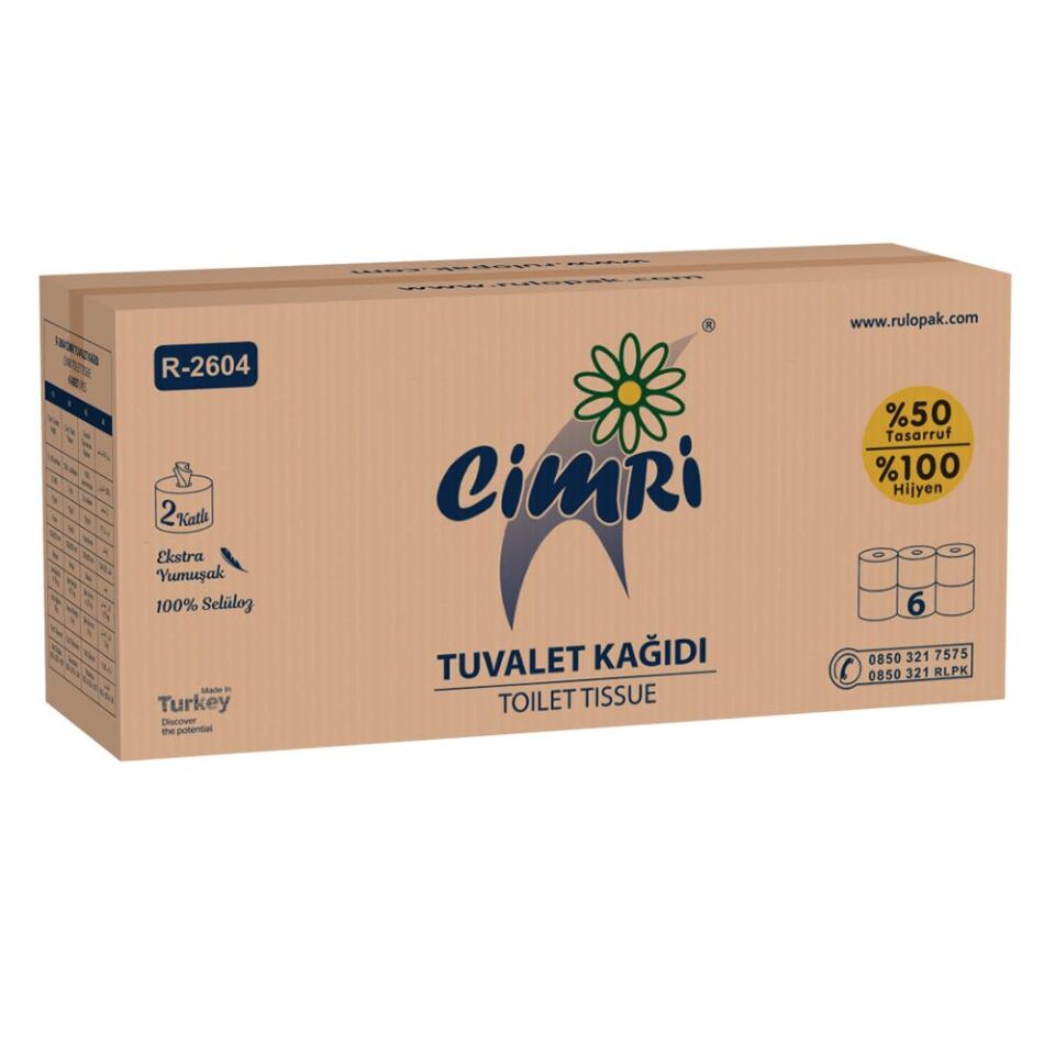 Rulopak Cimri Tuvalet Kağıdı 2 Katlı 6'Lı Paket 5 Kg