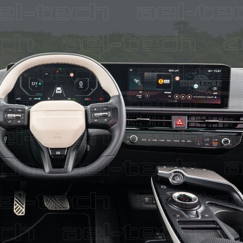 Kia EV6 Uyumlu Dijital Gösterge,Navigasyon ve Klima 12.3 İnç 9H Nano Ekran Koruyucu 2 li Set 2024-2025