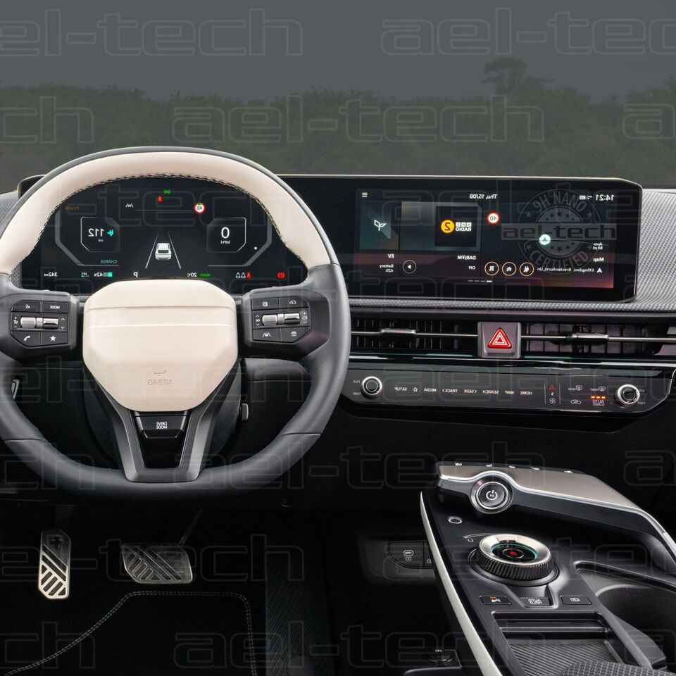 Kia EV6 Uyumlu Dijital Gösterge,Navigasyon ve Klima 12.3 İnç 9H Nano Ekran Koruyucu 2 li Set 2024-2025