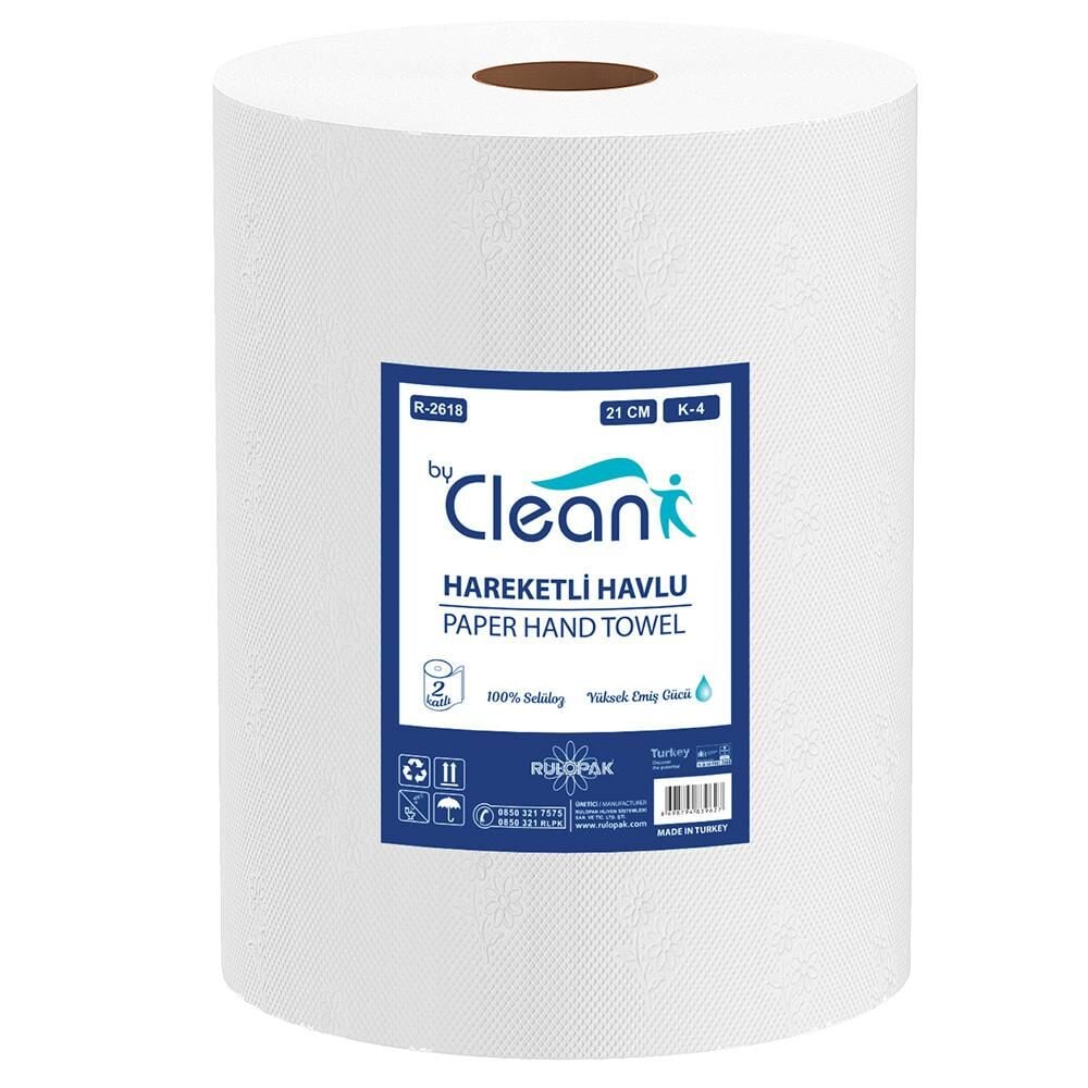 Rulopak By Clean Hareketli Havlu 2 Katlı 21 Cm 67 M 6'Lı Paket 4 Kg