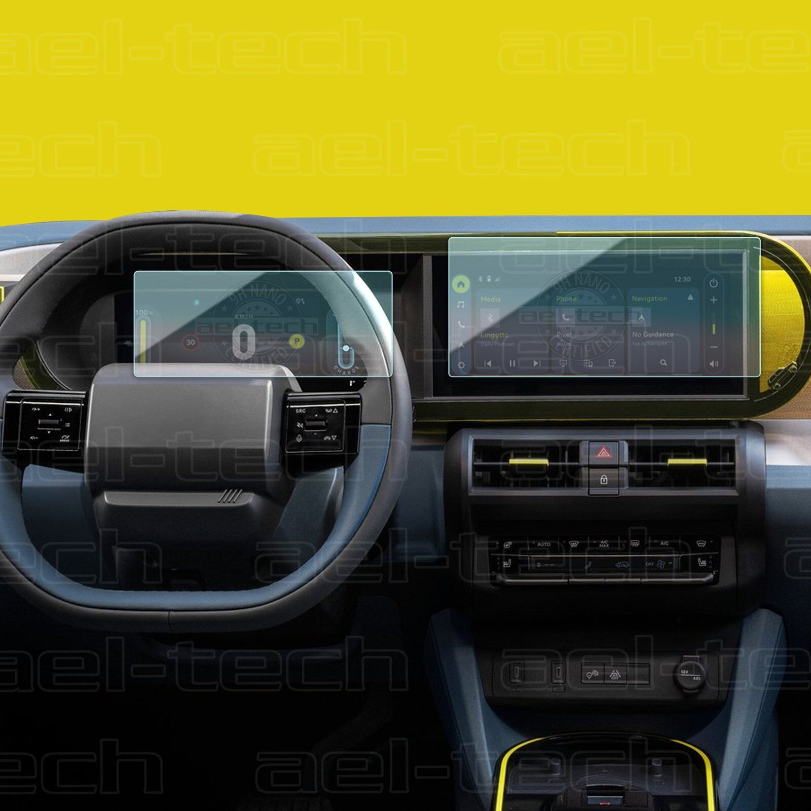 Fiat Panda Uyumlu Dijital Gösterge ve Navigasyon 9H Nano Ekran Koruyucu 2025