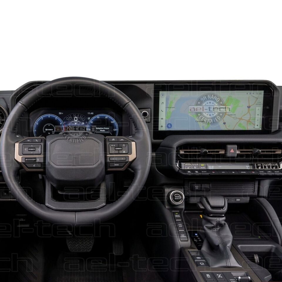 Toyota Land Cruiser Uyumlu Dijital Gösterge ve Navigasyon 9H Nano Ekran Koruyucu 2 li Set 2024/2025