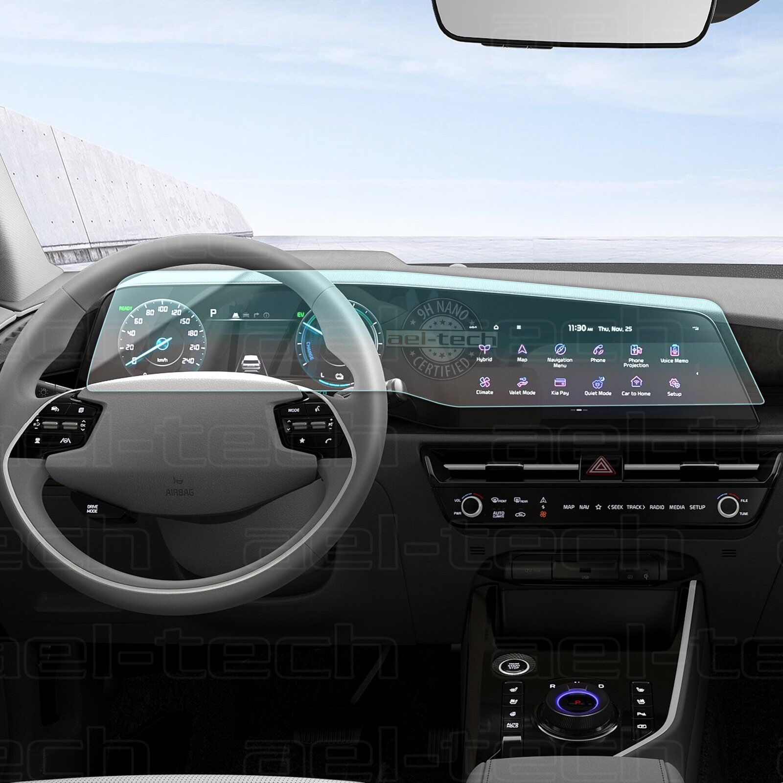 Kia Niro Navigasyon ve Dijital Gösterge Uyumlu 9H Nano Ekran Koruyucu 2024/2025