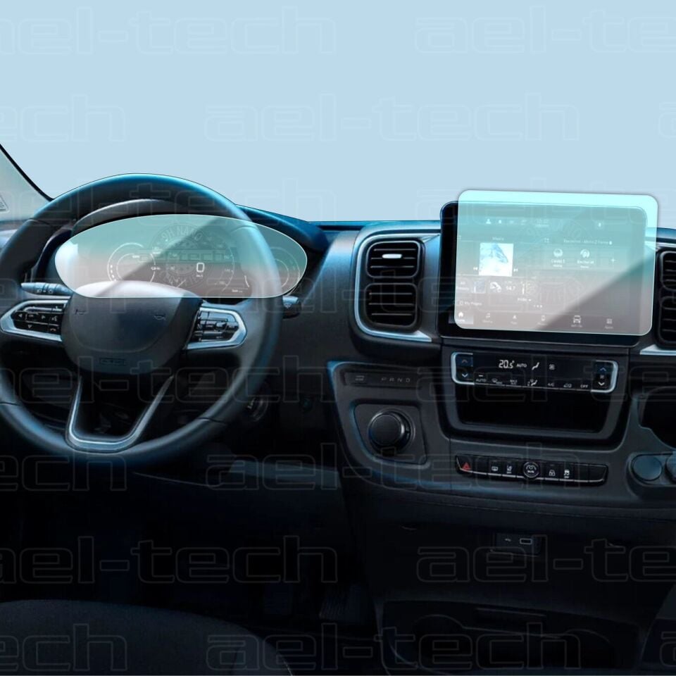 Opel Movano Uyumlu Dijital Gösterge ve Multimedya 9H Nano Ekran Koruyucu 2li Set 2025