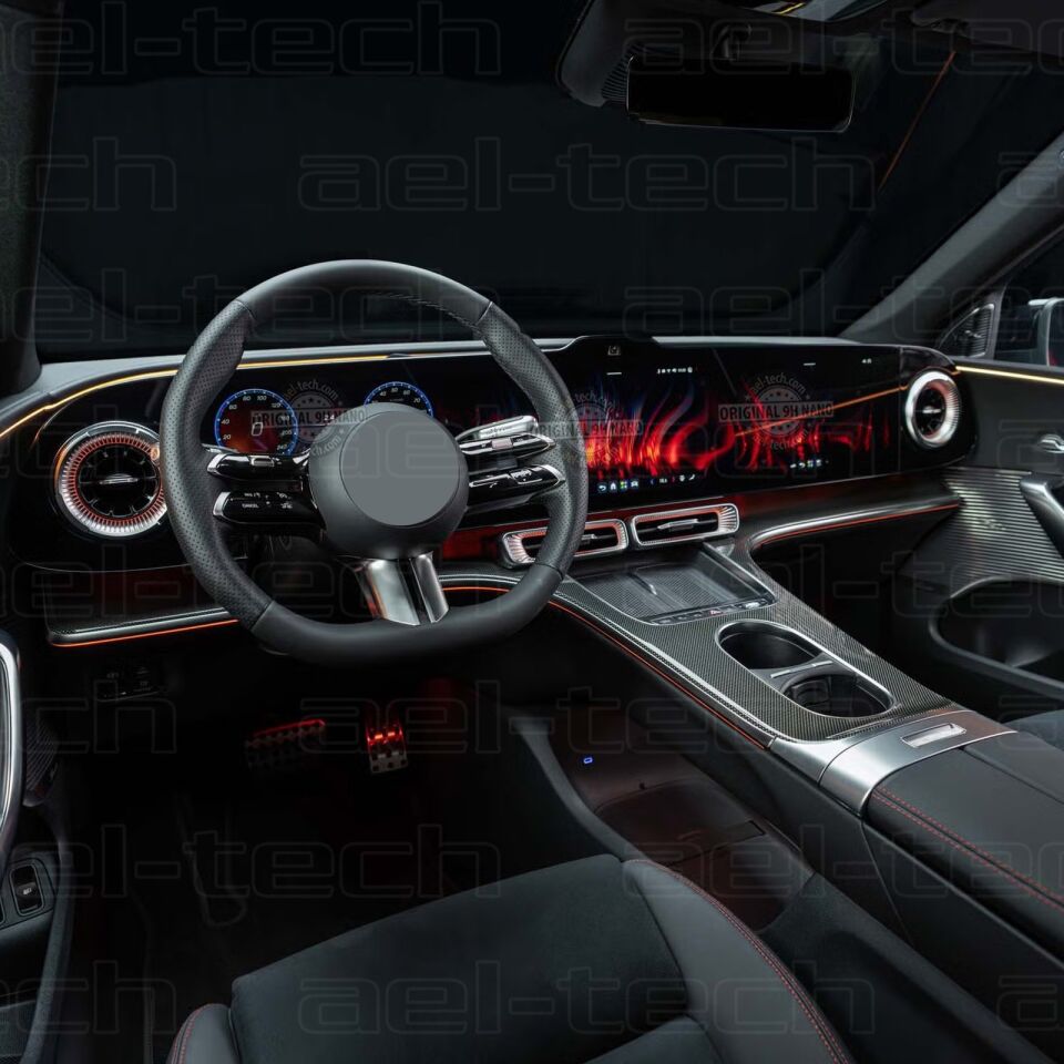 Mercedes GLC EV Uyumlu Dijital Gösterge ve Navigasyon 9H Nano Ekran Koruyucu 4'lü Set 2025-2026