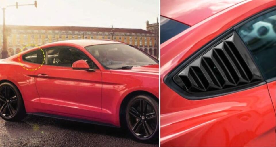 MUSTANG IÇIN UYUMLU 2015-2020 KELEBEK CAM KAPLAMA -  PIANO BLACK