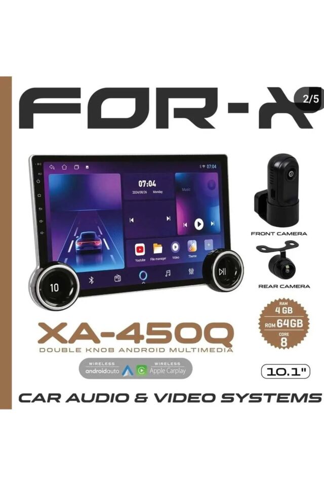For-X XA-450Q 10.1'' QLED Android 13 Multimedya