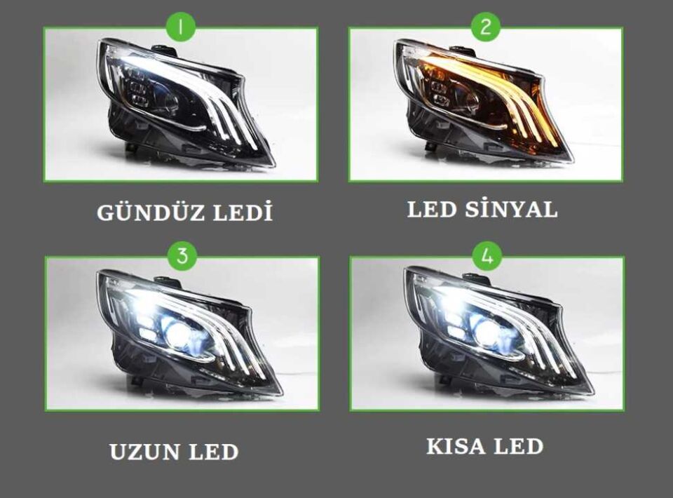 W447 VITO IÇIN MAYBACH GÖRÜNÜM LED FAR