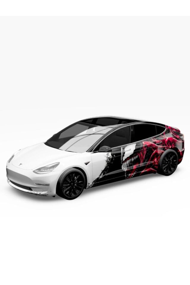 Venom Tasarımlı Modifiye Araç Kaplama Folyo Sticker 1,5/15 Metre