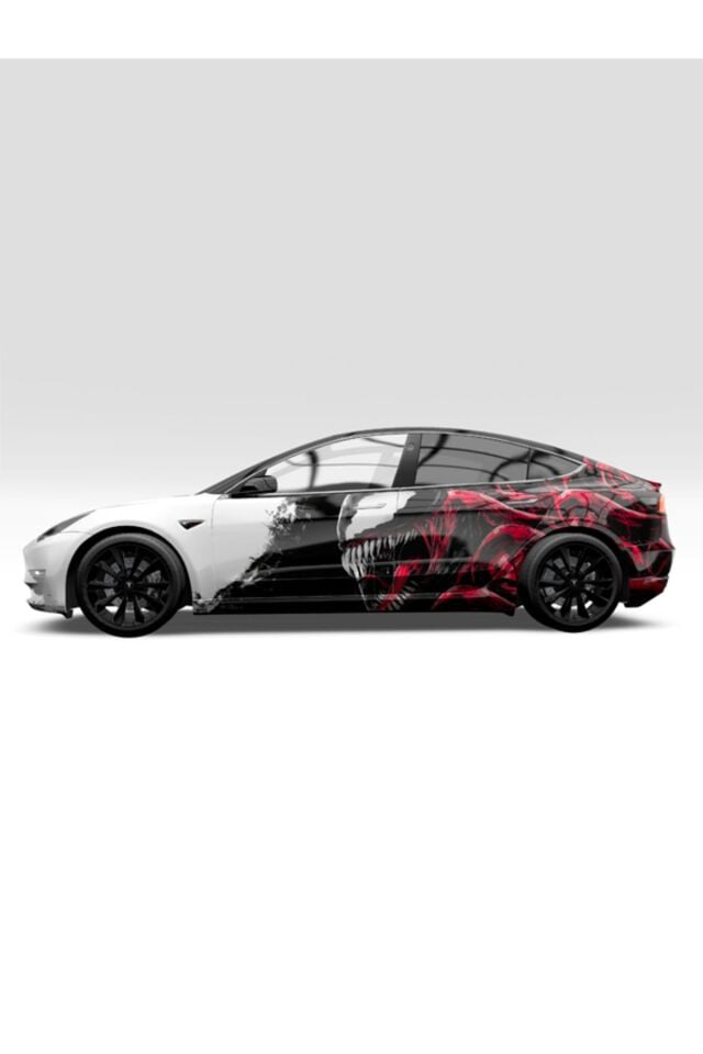 Venom Tasarımlı Modifiye Araç Kaplama Folyo Sticker 1,5/15 Metre