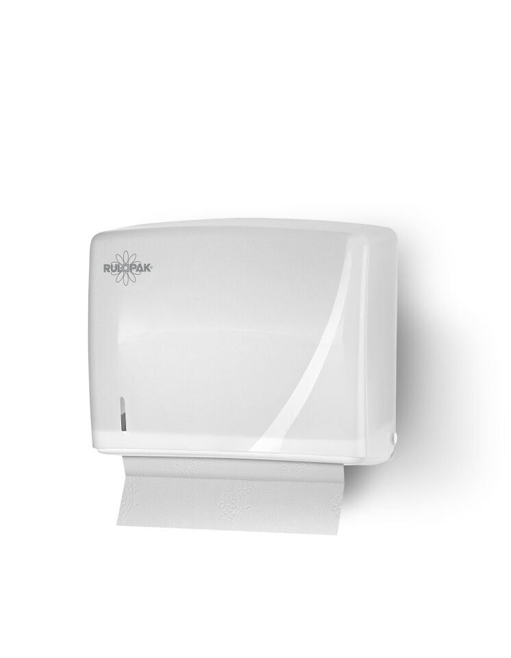 Rulopak Modern C-V Katlama Kağıt Havlu Dispenseri 200'Lü Transparan Beyaz