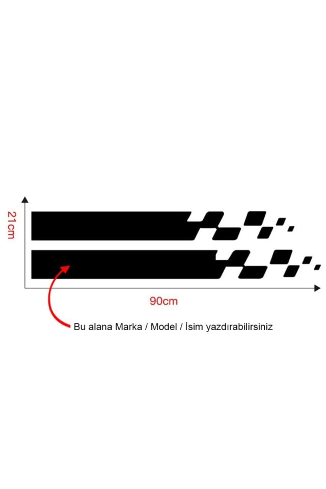 Arça Kaput Şerit Sticker Çıkartma 21x90cm