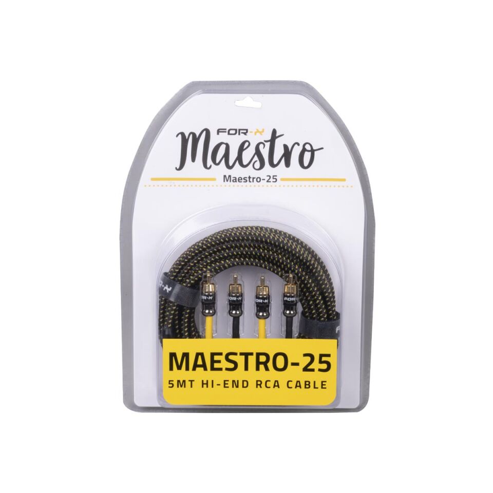 FOR-X MAESTRO-25 5 Metre High-End RCA Kablo - Oto Amfi Sinyal Kablosu
