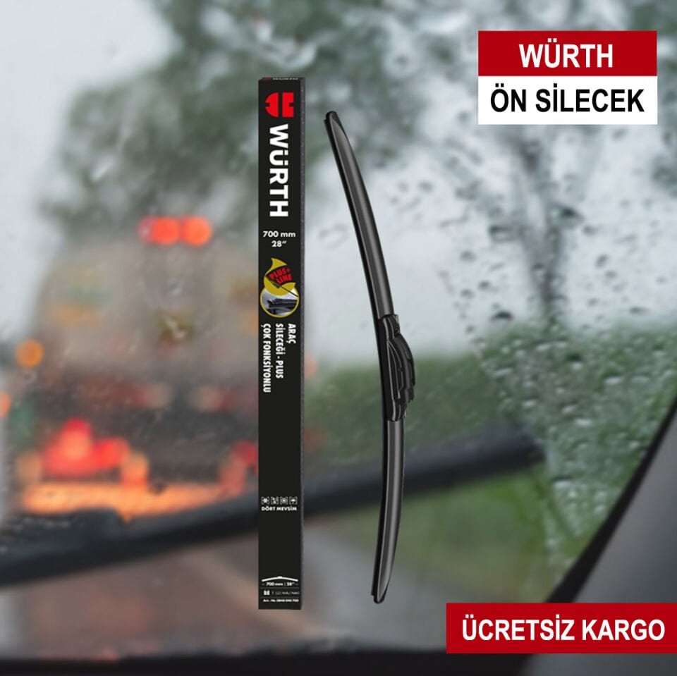 Würth Silecek Tüm Otomobillerle Uyumlu Ön Cam Sileceği Flatblade (Düz Bıçak)