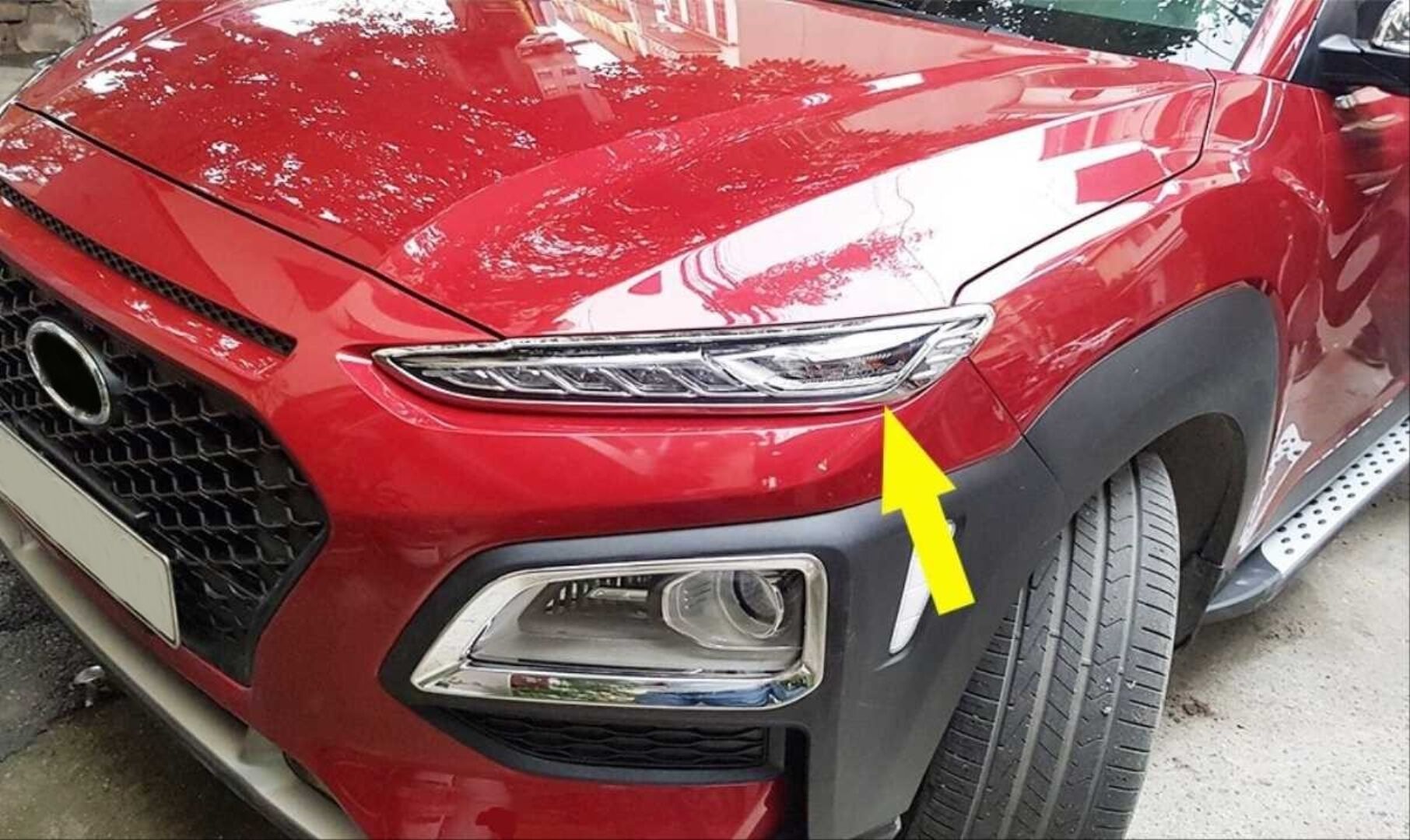 KONA IÇIN UYUMLU ON GUNDUZ LEDI ÇERÇEVE -KROM