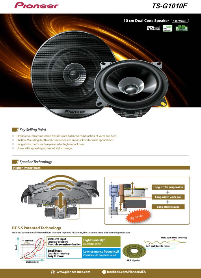 Pioneer TS-G1010F 10cm 190w Oto Hoparlör