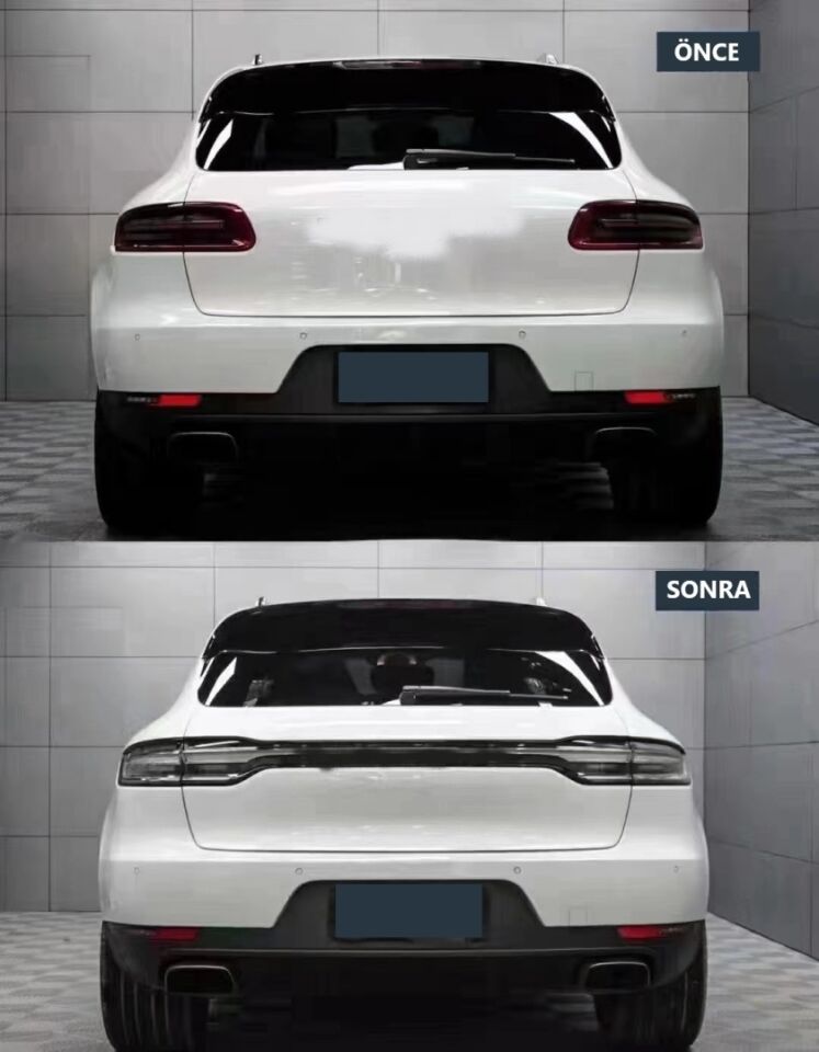 MACAN 2014-2018 IÇIN UYUMLU BAGAJ KAPAGI VE LED STOP 2018+ GÖRÜNÜM     FACELIFT - SMOKE