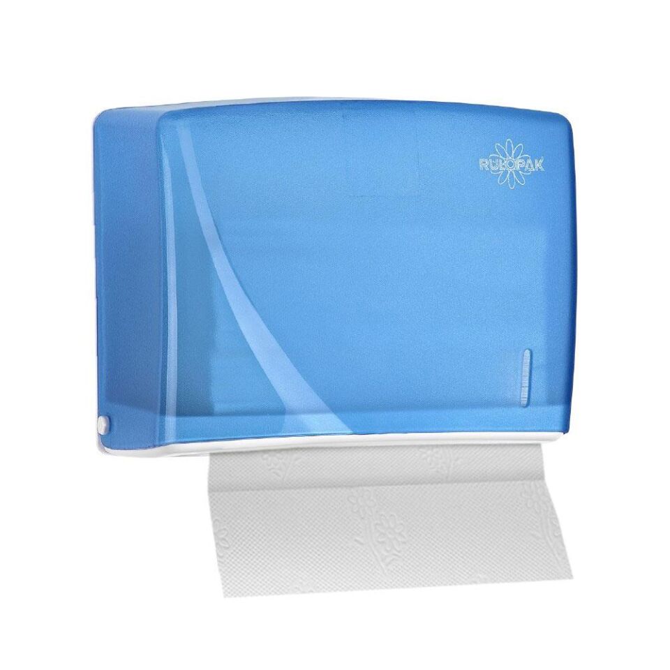 Rulopak Modern C-V Katlama Kağıt Havlu Dispenseri 200'Lü Transparan Mavi