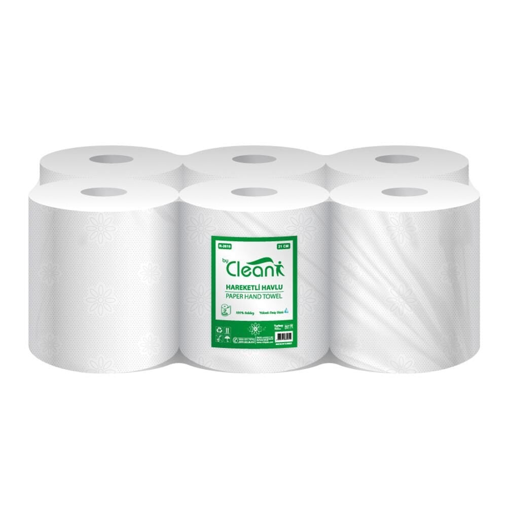 Rulopak By Clean Hareketli Havlu 2 Katlı 21 Cm 58 Metre 6'Lı Paket 3,5 Kg
