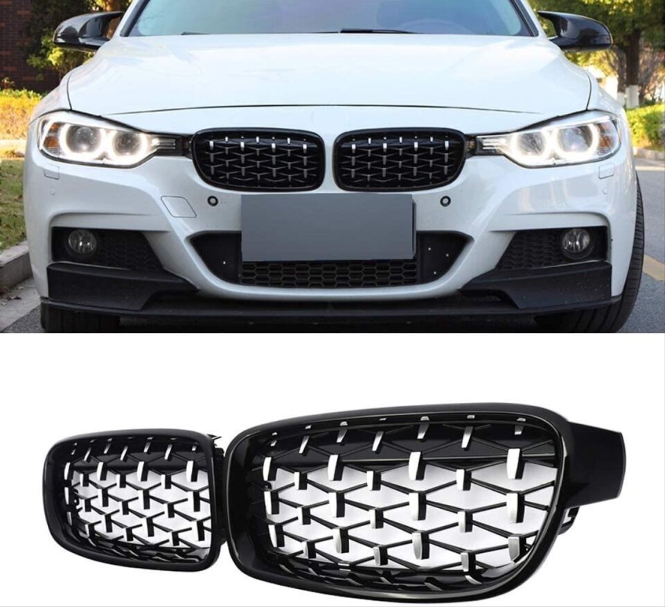 3 SERISI F30 2012-2018 IÇIN UYUMLU DIAMOND PANJUR (BÖBREK) PIANO BLACK