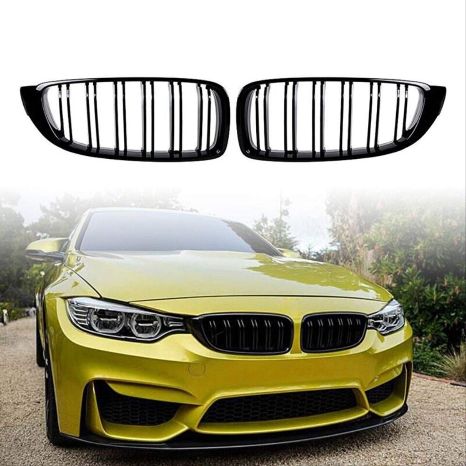 4 SERISI F32 2013-2019 IÇIN UYUMLU M4 PANJUR (CIFT CIZGI BÖBREK) PIANO BLACK