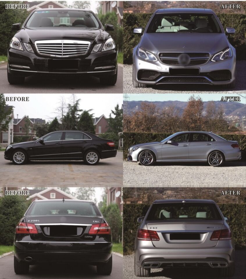 W212 IÇIN UYUMLU MAKYAJLI E63E ÇEVIRME FACELIFT BODY KIT (FAR-STOP-KAPUT VE ÇAMURLUK DAHIL)